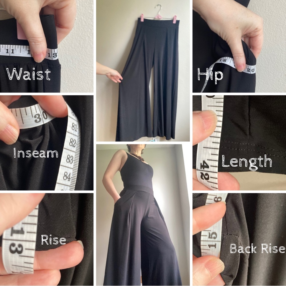 Black Palazzo Pants, Small - Picture 10 of 11